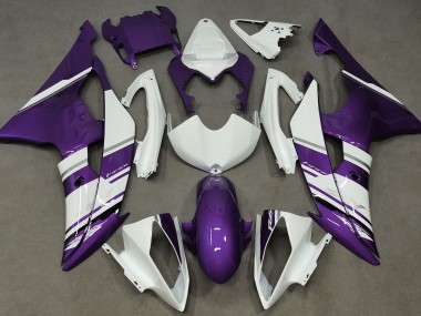 2008-2016 Gloss White and Purple OEM Style Yamaha R6 Motorcycle Fairing
