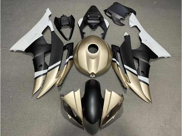 2008-2016 Matte Black and Gold Yamaha R6 Motorcycle Fairing 2008-2016 Matte Black and Gold Yamaha R6 Motorcycle Fairing