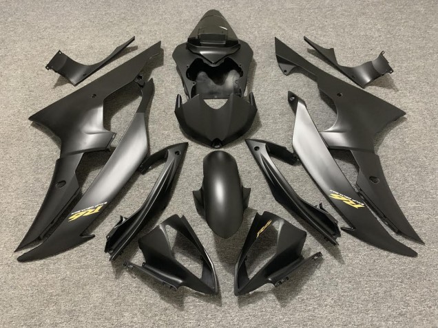 2008-2016 Matte Black with Gold Logo Yamaha R6 Motorcycle Fairing 2008-2016 Matte Black with Gold Logo Yamaha R6 Motorcycle Fairing