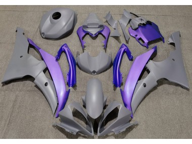 2008-2016 Matte Grey & Purple Yamaha R6 Motorcycle Fairing