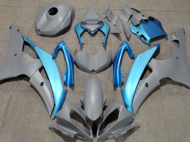 2008-2016 Matte Grey & Sky Blue Yamaha R6 Motorcycle Fairing
