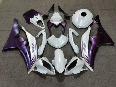 2008-2016 Matte White and Purple Yamaha R6 Motorcycle Fairing
