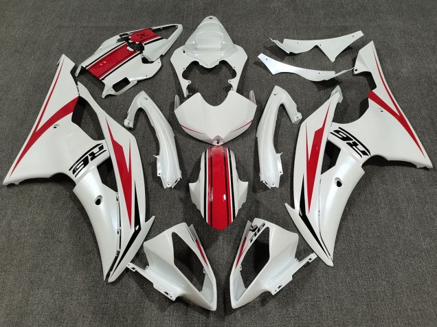 2008-2016 Pearl White & Gloss Red Yamaha R6 Motorcycle Fairing 2008-2016 Pearl White & Gloss Red Yamaha R6 Motorcycle Fairing