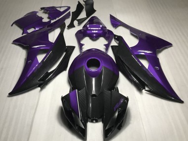 2008-2016 Purple w Carbon Fiber Style Yamaha R6 Motorcycle Fairing