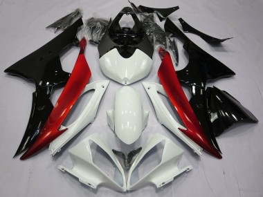 2008-2016 Red Black and White Yamaha R6 Motorcycle Fairing