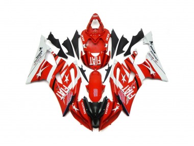 2008-2016 Red and White with Stars Yamaha R6 Motorcycle Fairing