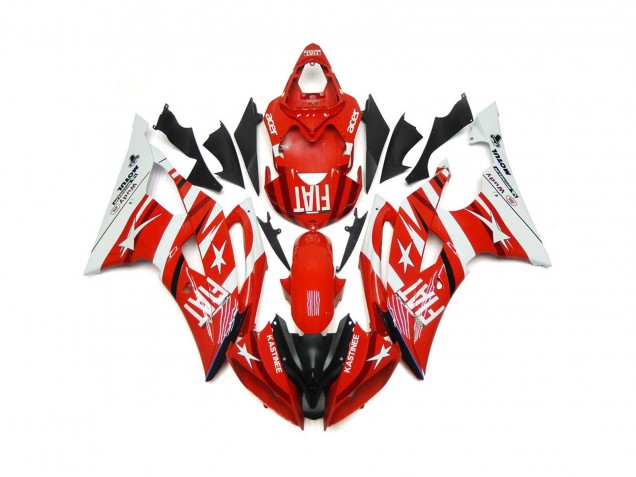 2008-2016 Red and White with Stars Yamaha R6 Motorcycle Fairing 2008-2016 Red and White with Stars Yamaha R6 Motorcycle Fairing