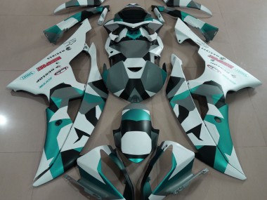 2008-2016 Seafoam Green Snow Camo Yamaha R6 Motorcycle Fairing