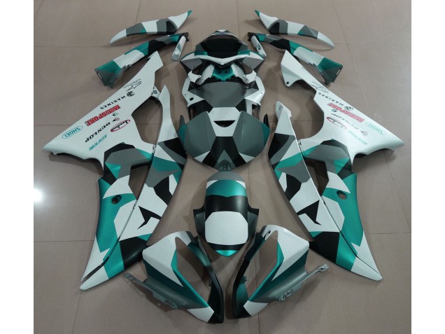 2008-2016 Seafoam Green Snow Camo Yamaha R6 Motorcycle Fairing 2008-2016 Seafoam Green Snow Camo Yamaha R6 Motorcycle Fairing