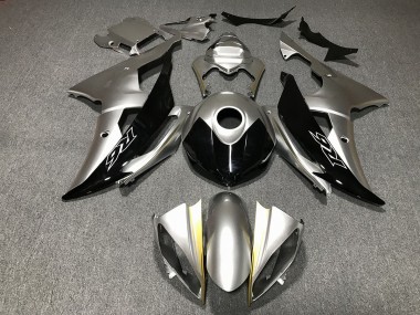 2008-2016 Silver and Black Custom Yamaha R6 Motorcycle Fairing