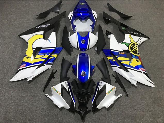 2008-2016 White and Blue Custom Yamaha R6 Motorcycle Fairing 2008-2016 White and Blue Custom Yamaha R6 Motorcycle Fairing