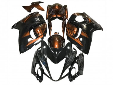 2008-2020 Gloss Black and Deep Orange Suzuki GSXR 1300 Hayabusa Motorcycle Fairing