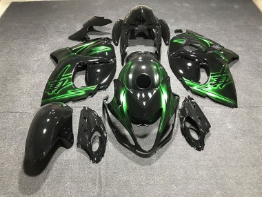 2008-2020 Gloss Black and Green Suzuki GSXR 1300 Hayabusa Motorcycle Fairing
