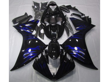 2009-2011 Black & Blue Flame Yamaha R1 Motorcycle Fairing
