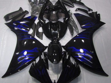 2009-2011 Black & Blue Flame Yamaha R1 Motorcycle Fairing