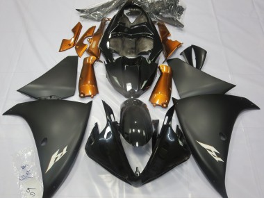 2009-2011 Matte Black & Orange Yamaha R1 Motorcycle Fairing