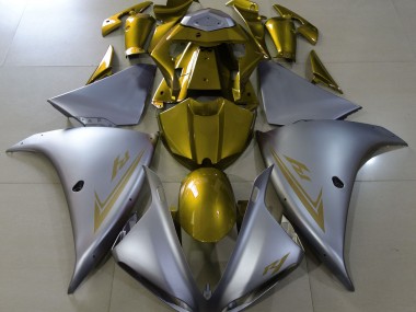 2009-2011 Matte Silver & Gold Yamaha R1 Motorcycle Fairing