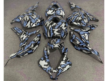 2009-2012 Blue and Silver Camo Honda CBR600RR Motorcycle Fairing