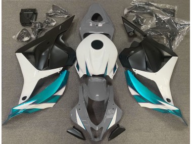 2009-2012 Gloss Grey White and Light Blue Honda CBR600RR Motorcycle Fairing