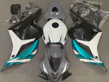 2009-2012 Gloss Grey White and Light Blue Honda CBR600RR Motorcycle Fairing