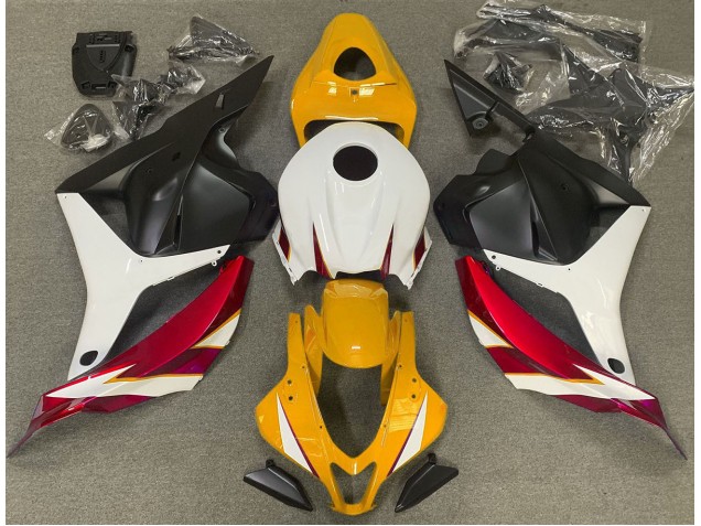 2009-2012 Gloss Red White and Yellow Honda CBR600RR Motorcycle Fairing 2009-2012 Gloss Red White and Yellow Honda CBR600RR Motorcycle Fairing