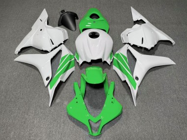 2009-2012 Green and White Side Stripe Honda CBR600RR Motorcycle Fairing