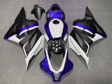 2009-2012 Matte Black and Dark Blue Star Honda CBR600RR Motorcycle Fairing