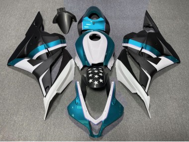 2009-2012 Matte Black and Light Blue Star Honda CBR600RR Motorcycle Fairing