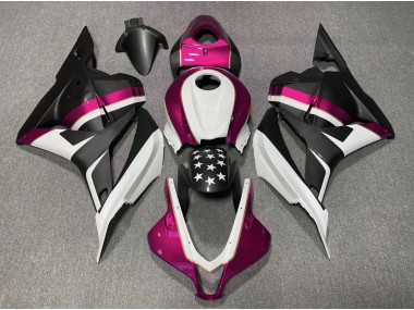 2009-2012 Matte Black and Pink Star Honda CBR600RR Motorcycle Fairing