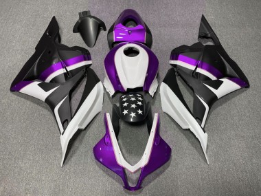 2009-2012 Matte Black and Purple Star Honda CBR600RR Motorcycle Fairing