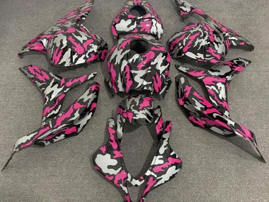 2009-2012 Pink and Silver Camo Honda CBR600RR Motorcycle Fairing