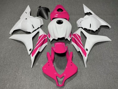 2009-2012 Pink and White Side Stripe Honda CBR600RR Motorcycle Fairing