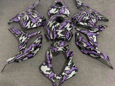 2009-2012 Purple and Silver Camo Honda CBR600RR Motorcycle Fairing