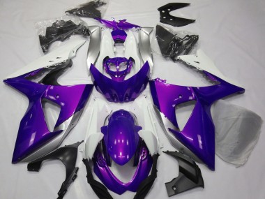 2009-2016 Gloss Purple & White Suzuki GSXR 1000 Motorcycle Fairing