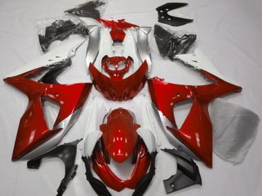 2009-2016 Gloss Red & White Suzuki GSXR 1000 Motorcycle Fairing