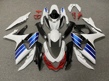 2009-2016 Gloss White Blue Black and Red Suzuki GSXR 1000 Motorcycle Fairing