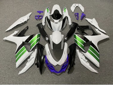 2009-2016 Gloss White Green Black and Purple Suzuki GSXR 1000 Motorcycle Fairing