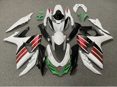 2009-2016 Gloss White Red Black and Green Suzuki GSXR 1000 Motorcycle Fairing