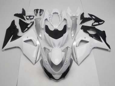 2009-2016 Gloss White and Silver Suzuki GSXR 1000 Motorcycle Fairing