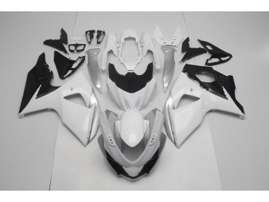 2009-2016 Gloss White and Silver Suzuki GSXR 1000 Motorcycle Fairing