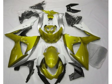 2009-2016 Gloss Yellow & White Suzuki GSXR 1000 Motorcycle Fairing
