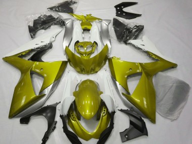 2009-2016 Gloss Yellow & White Suzuki GSXR 1000 Motorcycle Fairing