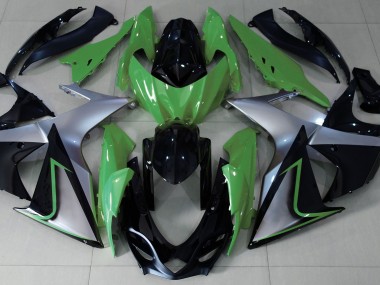 2009-2016 Green Silver and Black Suzuki GSXR 1000 Motorcycle Fairing