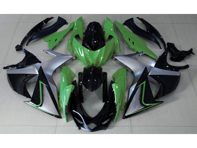2009-2016 Green Silver and Black Suzuki GSXR 1000 Motorcycle Fairing 2009-2016 Green Silver and Black Suzuki GSXR 1000 Motorcycle Fairing