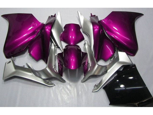 2010-2013 Deep Pink and Silver Honda VFR1200 Motorcycle Fairing 2010-2013 Deep Pink and Silver Honda VFR1200 Motorcycle Fairing
