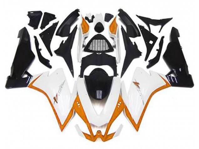2010-2015 Gloss White & Orange Aprilia RSV4 1000 Motorcycle Fairing