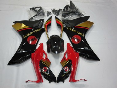2011-2012 KM Red Black and Gold Honda CBR600F Motorcycle Fairing