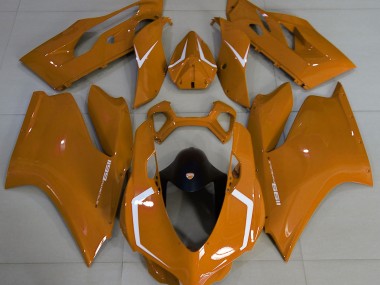 2011-2014 Gloss Orange & White Ducati Ducati 1199 Motorcycle Fairing
