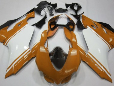 2011-2014 Gloss Orange White and Black Ducati Ducati 1199 Motorcycle Fairing