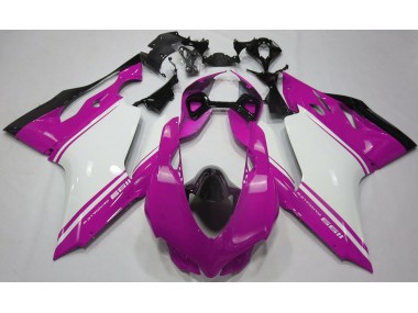2011-2014 Gloss Pink White and Black Ducati Ducati 1199 Motorcycle Fairing